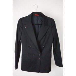 Isaia Carolina Navy Blue Peak Lapel Wool Womens Blazer Sz 40R BRAND NEW